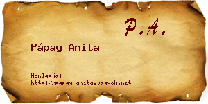 Pápay Anita névjegykártya